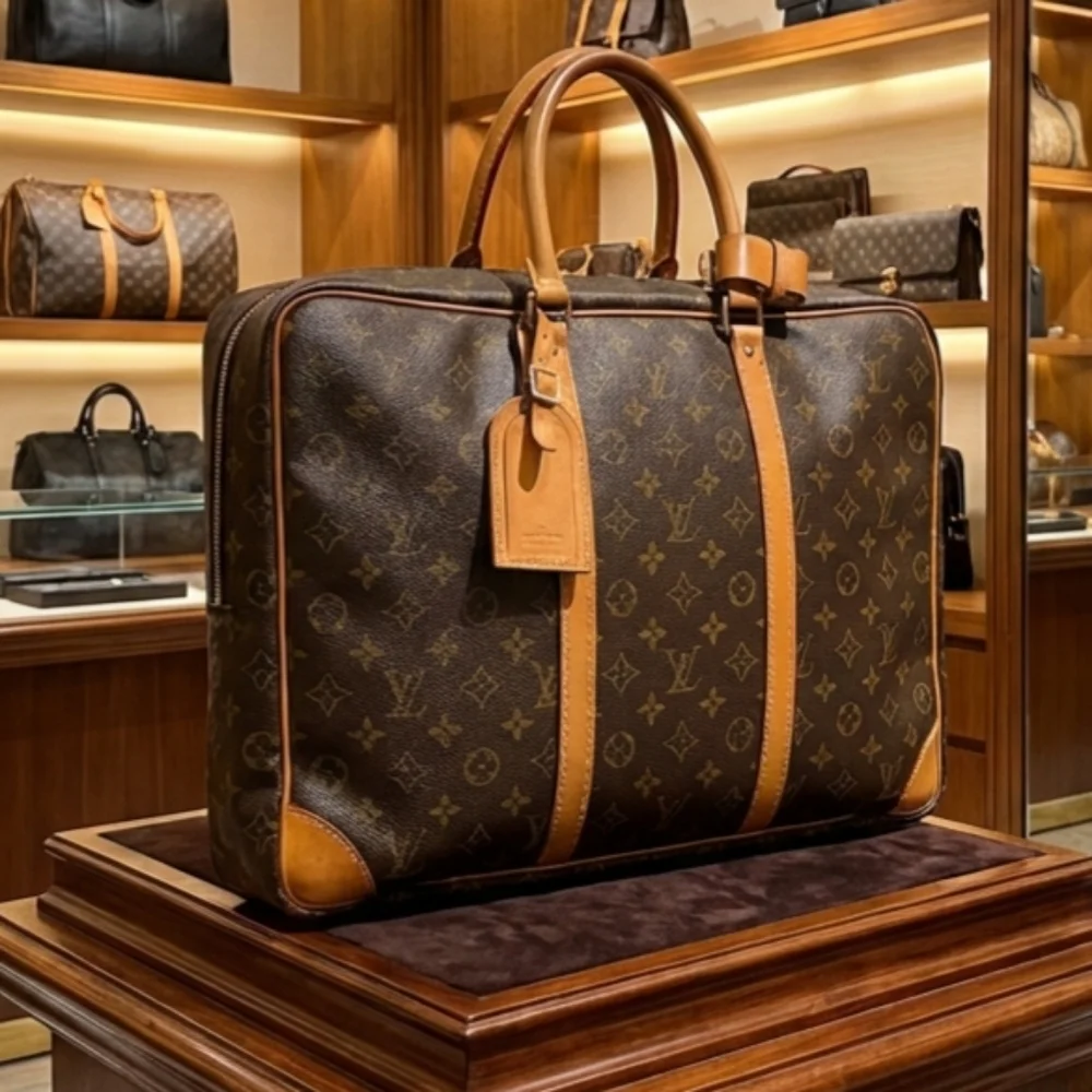 Dbl Authenticated Louis Vuitton Brown Monogram Travel Bag